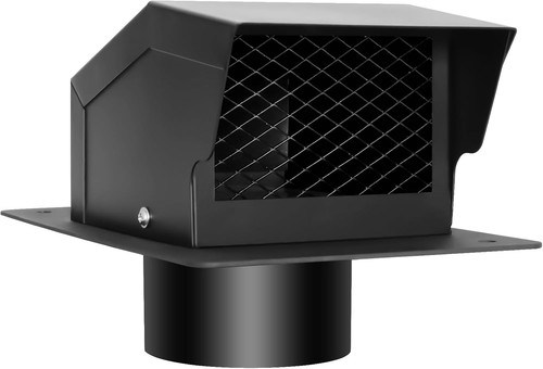 Black 4in outdoor vent cap - black,